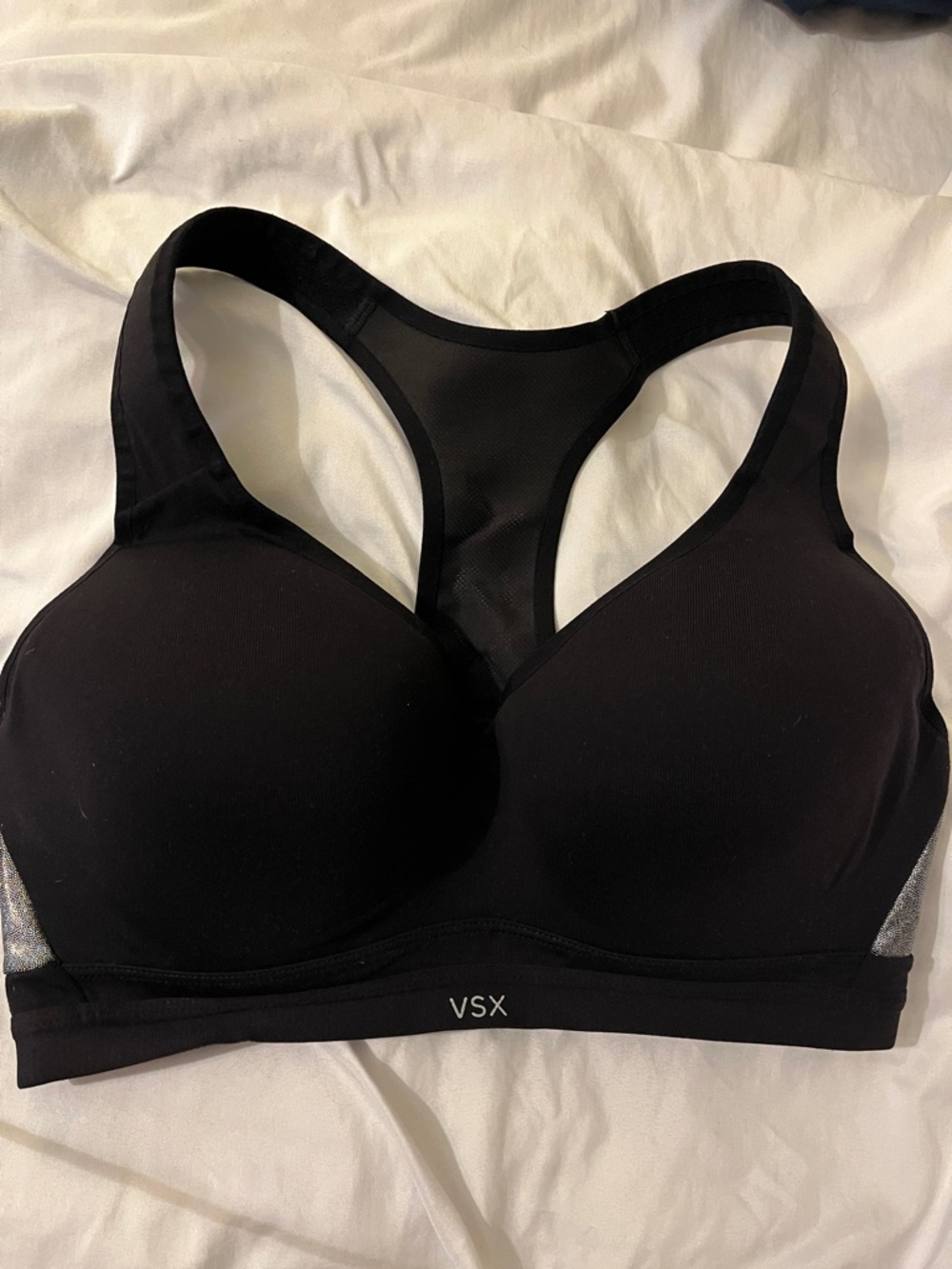 VSX Black Padded Racerback Sports Bra with Mesh Back 36D